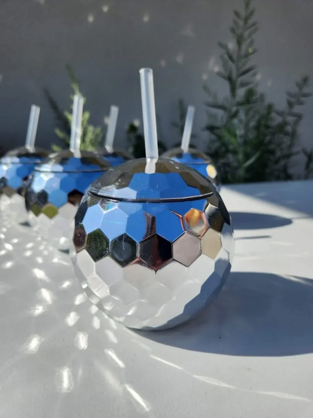 Disco Ball Cups Set of 5 Party Favors Bachelorette Party Birthday Tumblers with